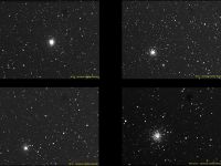 Compilatie M54, M69, M70 en NGC6723 met dezelfde vergrotingen